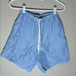 Ami Paris Light Blue Drawstring Swim Shorts